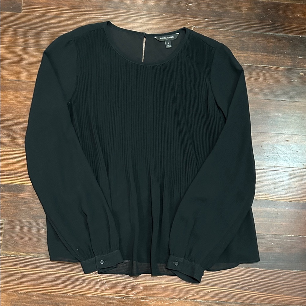 Banana Republic Black Pleated Blouse